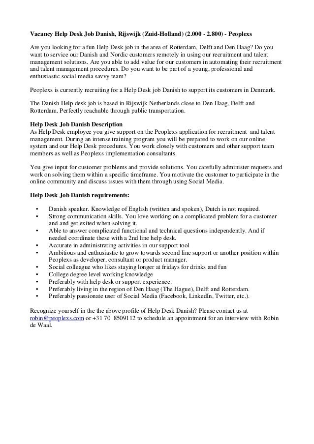 help desk call center job description executive it support job description